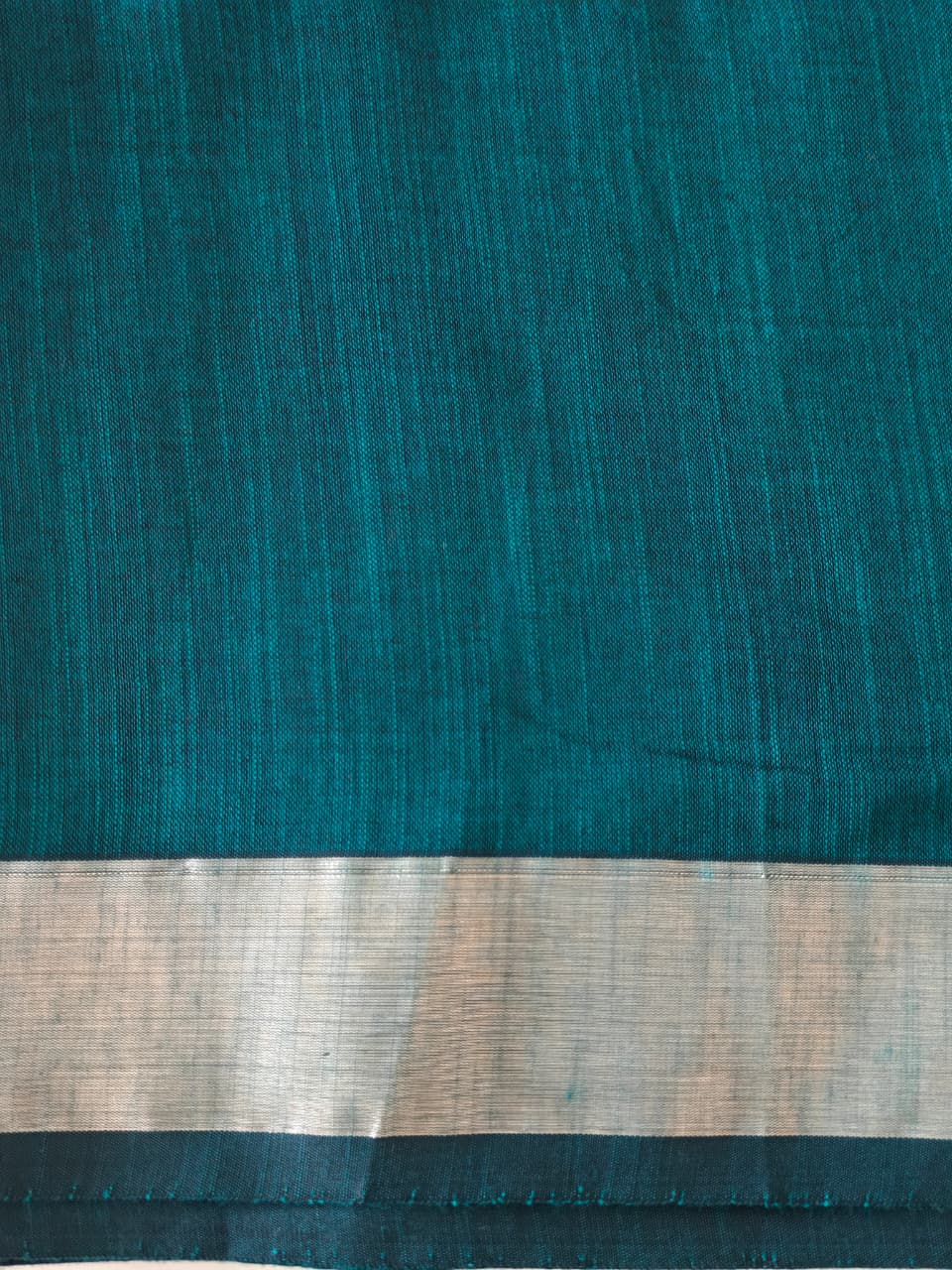 Peacock Teal & Navy Blue Pure Soft Cotton Saree