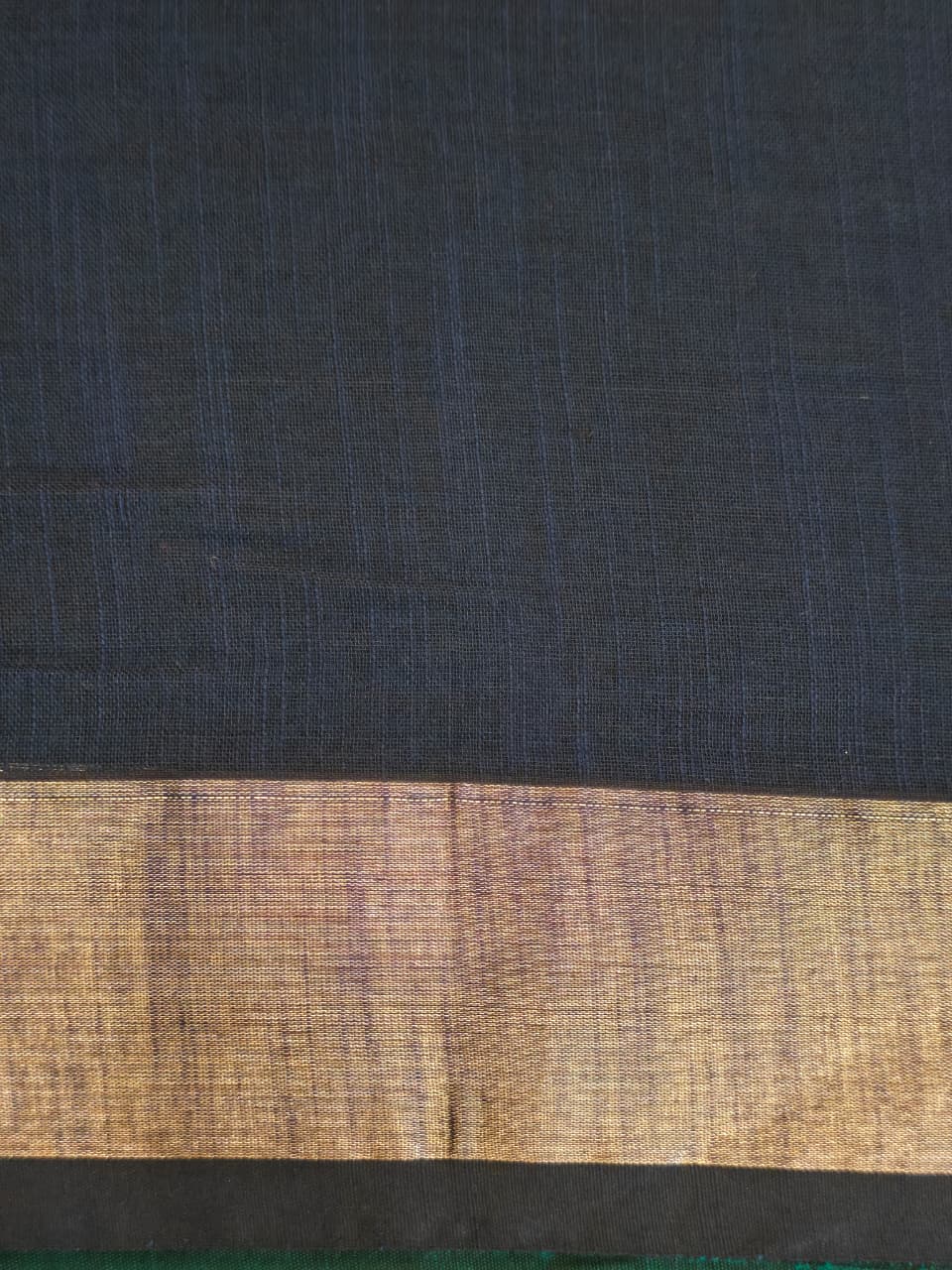 Peacock Teal & Navy Blue Pure Soft Cotton Saree