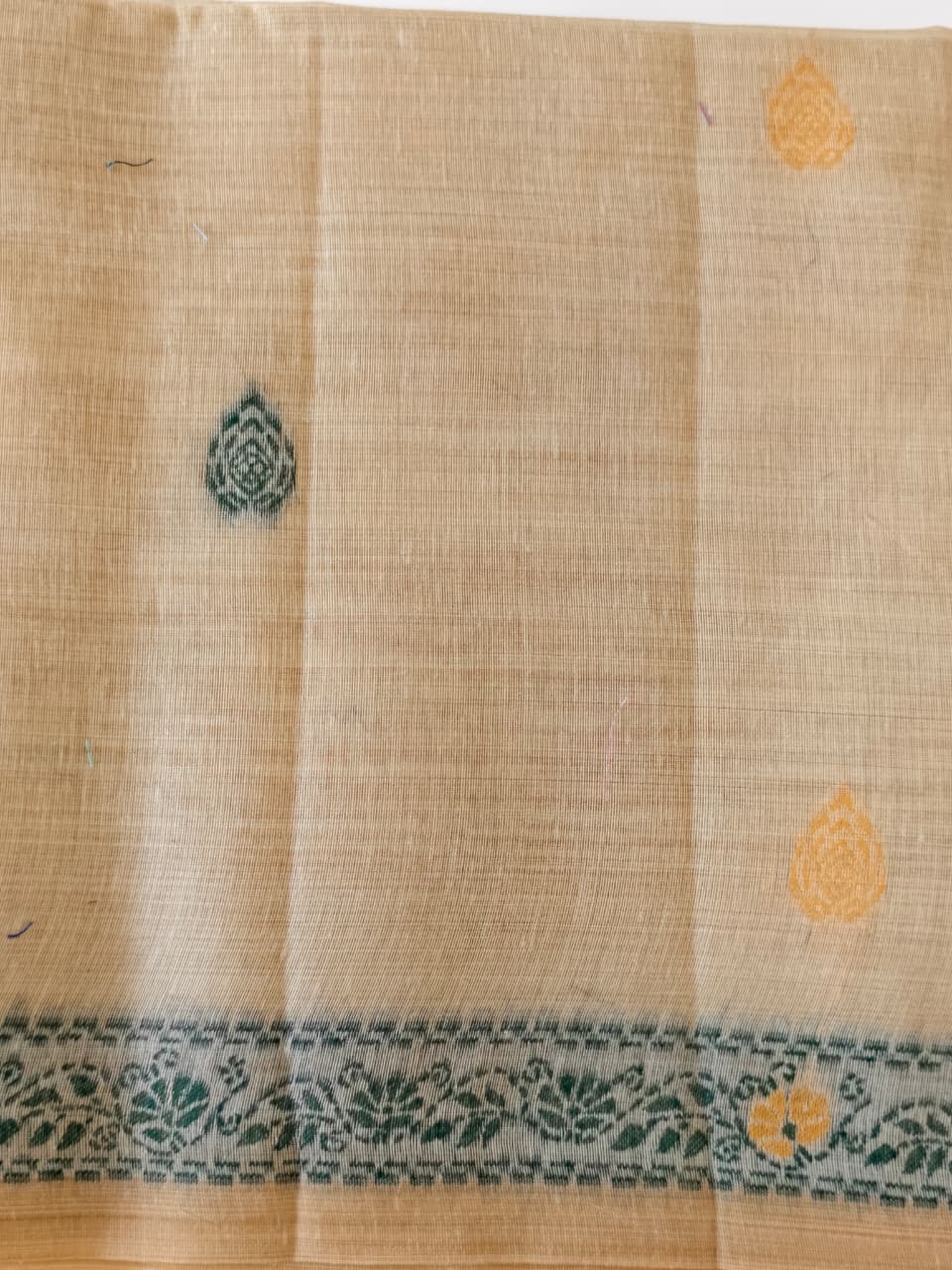 Sand Beige Madhubani inspired village theme woven saree