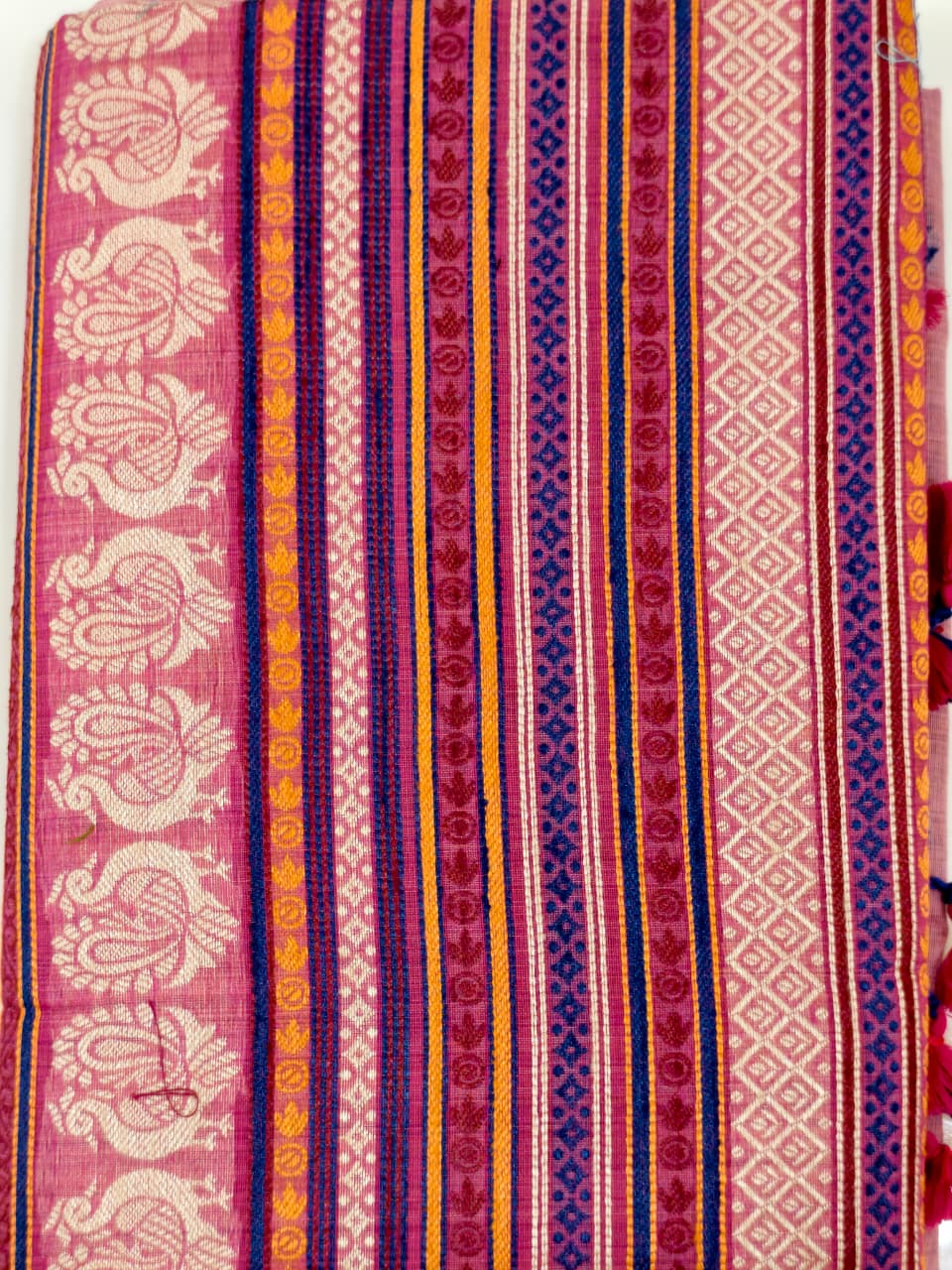 Rose Pink Cotton Saree – Traditional Woven Saree