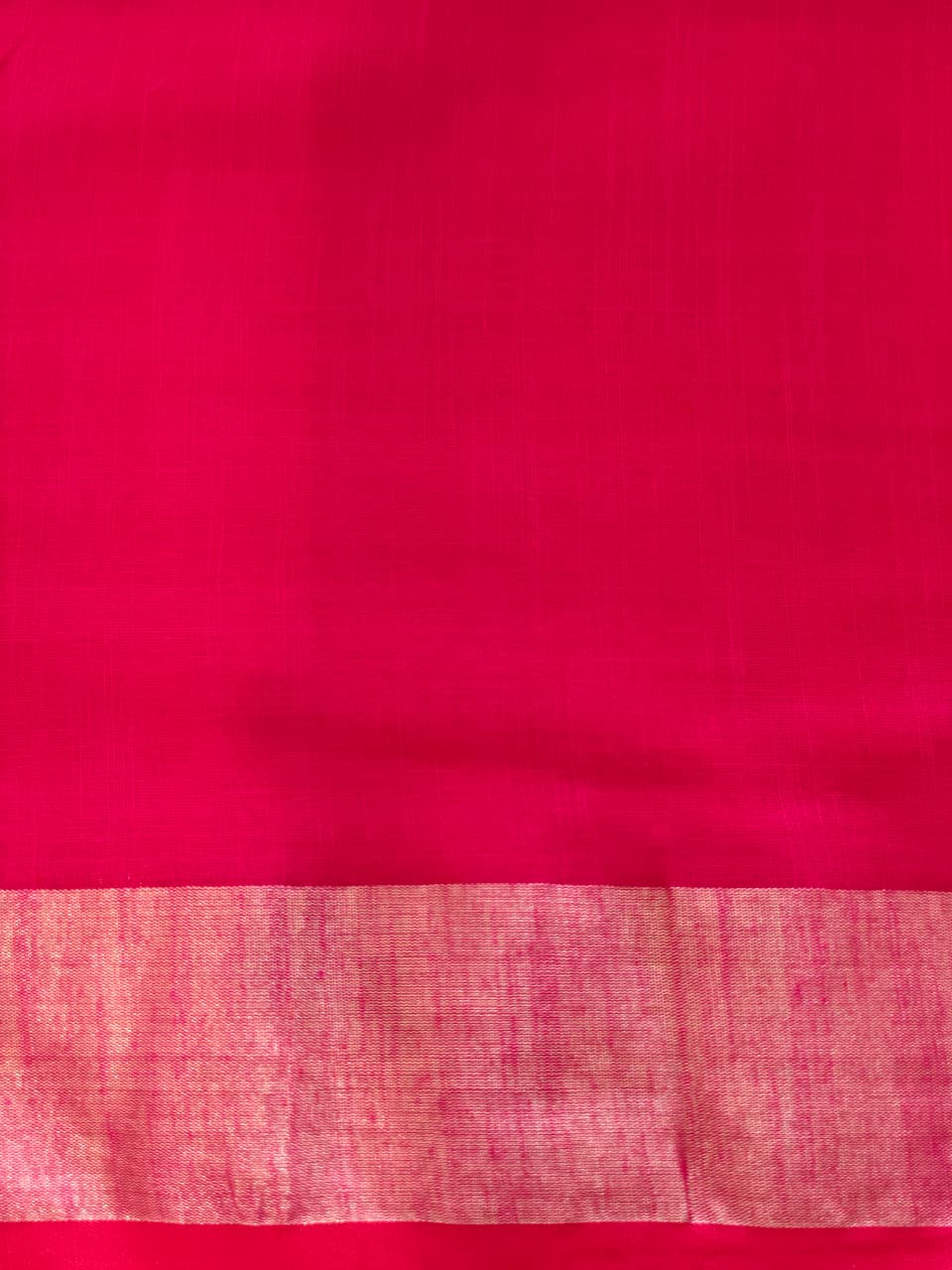 Saffron & Magenta Soft Cotton Saree with Zari Stripes