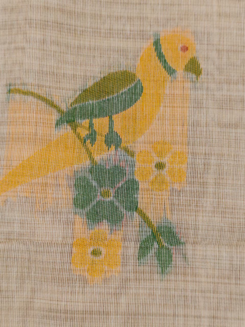 Lemon Yellow Linen Saree with Multicoloured Paithini inspired Pallu and Border