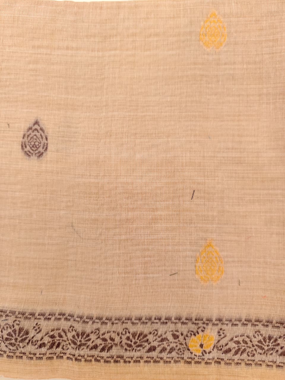 Rose Beige Madhubani inspired village theme woven saree