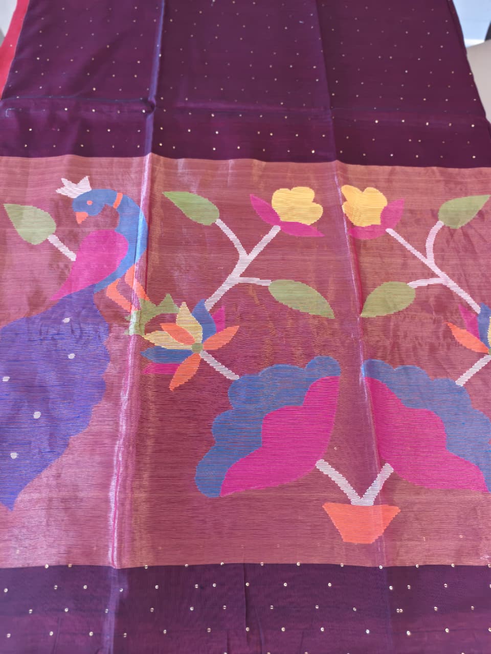 Mulberry Silk Cotton Jamdani Saree