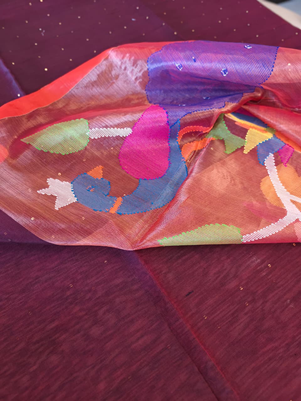 Mulberry Silk Cotton Jamdani Saree