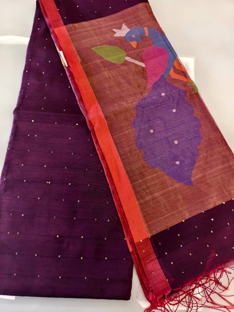 Mulberry Silk Cotton Jamdani Saree